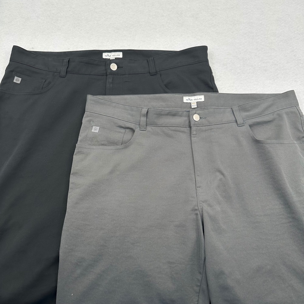 Peter Millar EB66 Performance 5-Pocket Pants Black Iron Grey 38/30 2 Pair Bundle